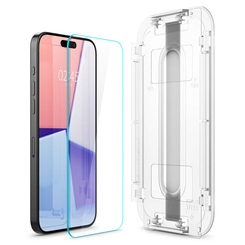מגן מסך Spigen לאייפון 15 מסדרה GLAS.TR EZ Fit | מוגן חיישן